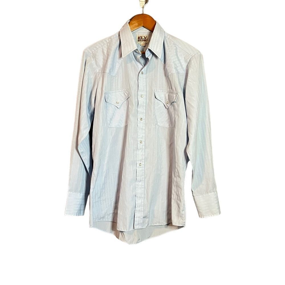 3 for $30 Fly cattleman‎ light blue snap button shirt